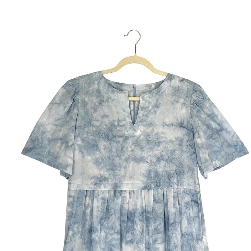 Sara Campbell Cotton midi Dress Blue TieDye size 8 Summer coastal Resort wear - Picture 5 of 9
